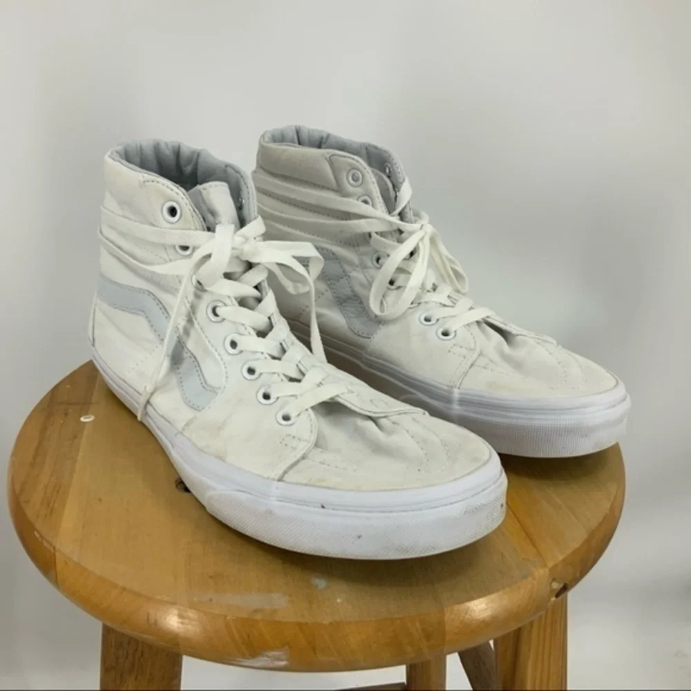 Vans high top skateboard white canvas sneaker